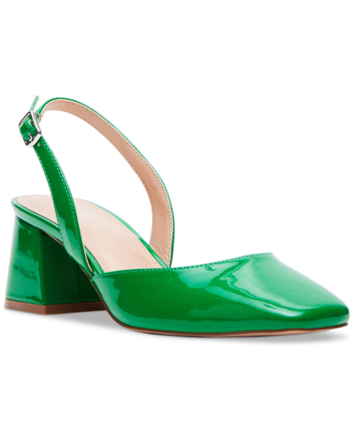 Shop Madden Girl Nova Slingback Block-heel Pumps In Green Patent