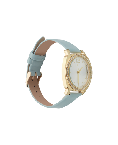 Shop Jessica Carlyle Women's Analog Mint Leather Strap Plain Watch 34mm In Silver,mint