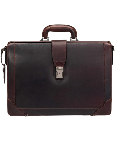Shop Mancini Men's Buffalo Luxurious Litigator Briefcase Pocket For 17.3" Laptop In Brown