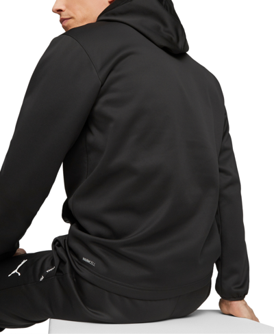 Shop Puma Men's Pwrfleece Long Sleeve Performance Hoodie In  Black