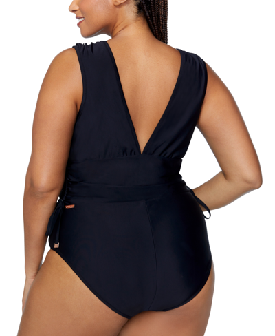 Shop Raisins Curve Plus Size Lusiana One-piece Swimsuit In Black