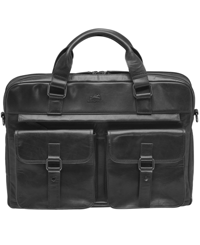 Shop Mancini Men's Buffalo Briefcase With Dual Compartments For 15.6" Laptop In Black