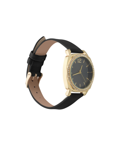 Jessica Carlyle Women's Analog Black Leather Strap Plain Watch 34mm In Black,black