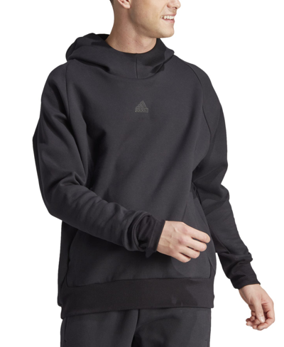 Shop Adidas Originals Men's Z.n.e. Premium Loose-fit Stretch Printed Hoodie, Regular & Big & Tall In Black