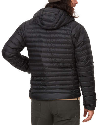 Shop Marmot Men's Hype Quilted Full-zip Hooded Down Jacket In Black
