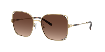 Tory Burch Cut-out Metal & Plastic Butterfly Sunglasses In Brown Gradient Polarized