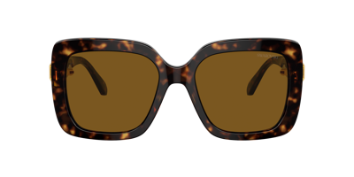 Swarovski Tortoiseshell-effect Rectangle-frame Sunglasses In Polarized Brown