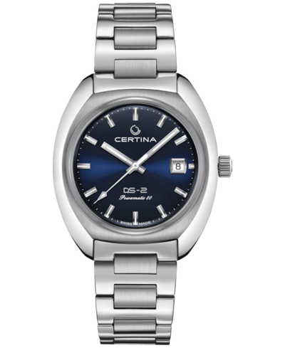 Shop Certina Men's Swiss Automatic Ds-2 Stainless Steel Bracelet Watch 40mm In Blue