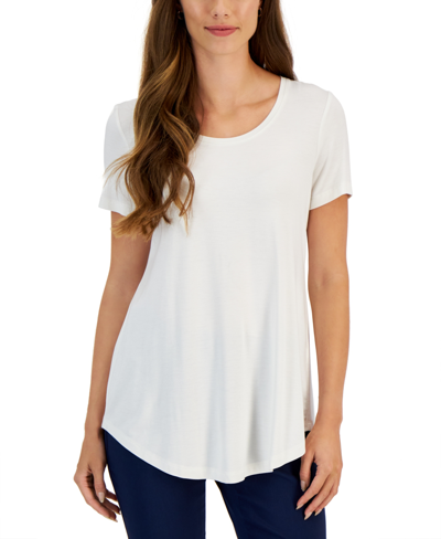 Shop Jm Collection Women's Short Sleeve Scoop-neck T-shirt, Created For Macy's In Neo Natural