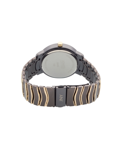 Shop Jones New York Men's Analog Two Tone Metal Bracelet Watch 42mm In Two-tone