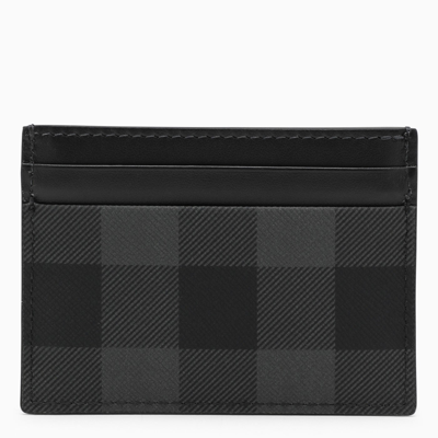 Shop Burberry Grey Card Holder With Check Motif