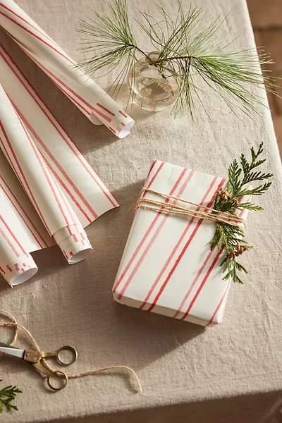 Terrain Candy Stripe Wrapping Paper Sheets, Set Of 3