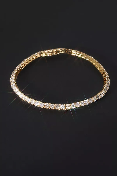 Shop Anthropologie Classic Diamond Tennis Bracelet In Gold