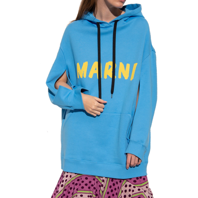 Shop Marni Oversize Hooded Sweatshirt