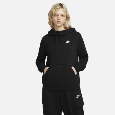 Shop Nike Womens  Nsw Club Fleece Hoodie In Black/white