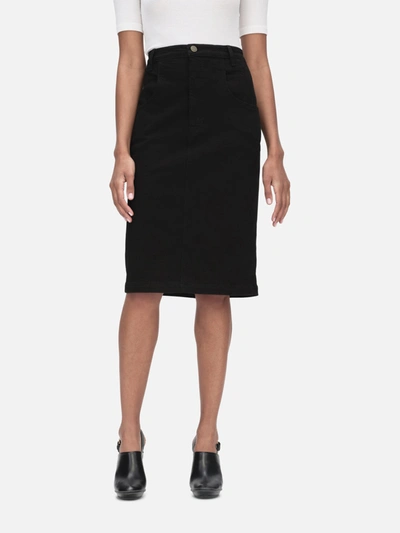 Shop Frame The High Waisted Seamed Skirt In Black