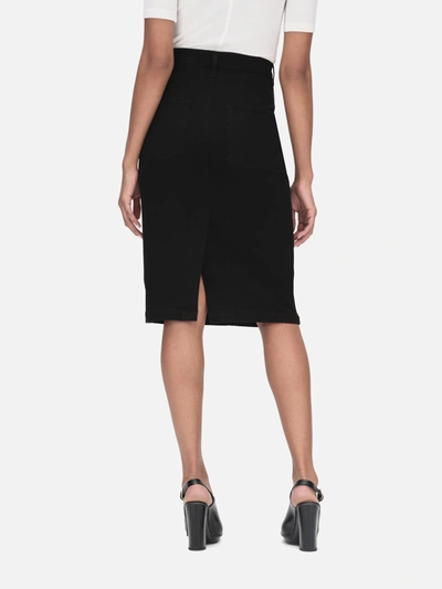 Shop Frame The High Waisted Seamed Skirt Aster Denim In Black