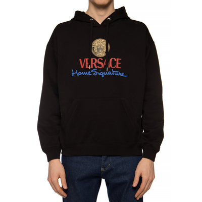 Shop Versace Logo Hooded Sweatshirt