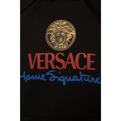 Shop Versace Logo Hooded Sweatshirt