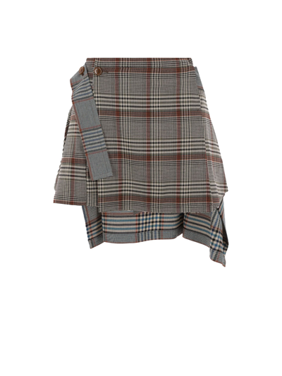 Shop Vivienne Westwood Multicolored Checked Skirt In Mix