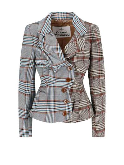 Shop Vivienne Westwood Multicolored Checked Womens Jacket In Mix