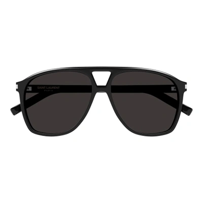 Shop Saint Laurent Sl 596 Dune Sunglasses In Black Black Black