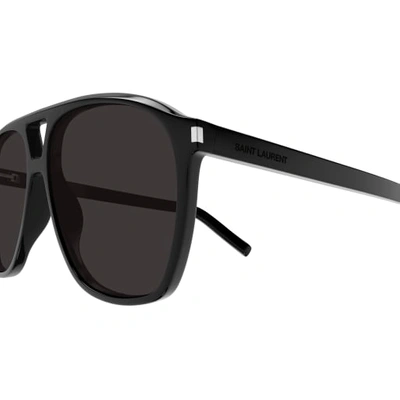 Shop Saint Laurent Sl 596 Dune Sunglasses In Black Black Black