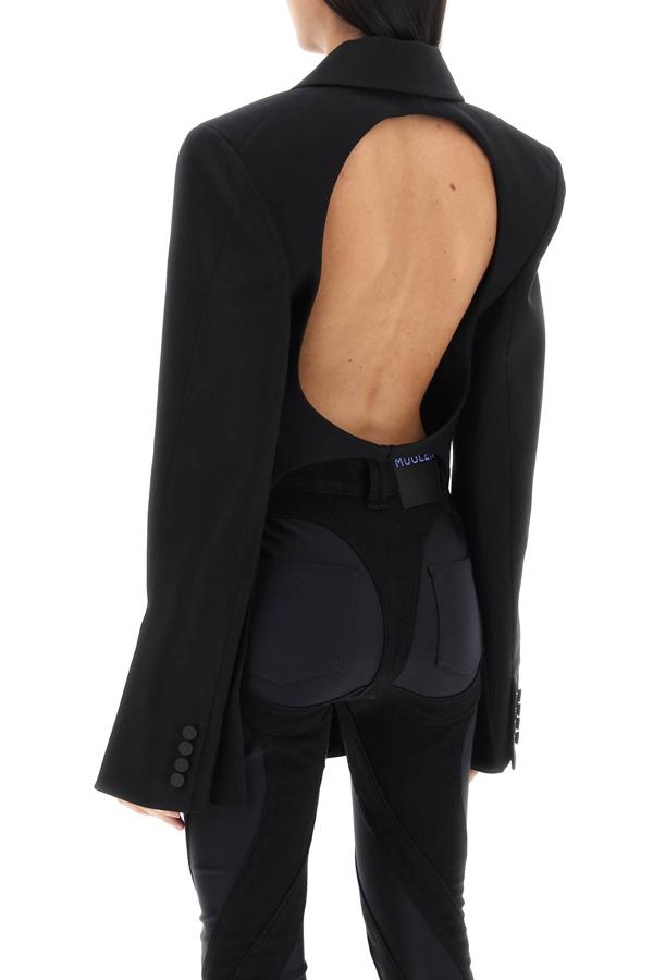 Mugler open-back tailored blazer - Black