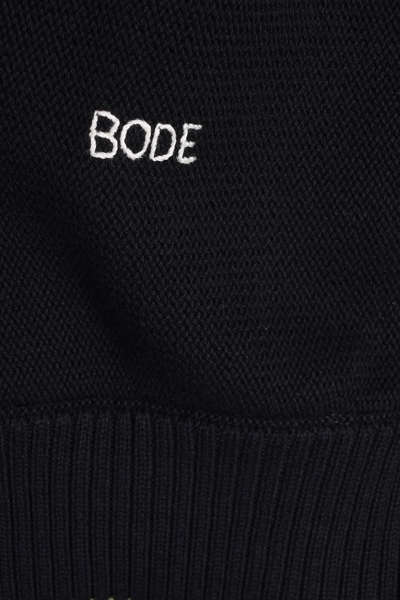 Shop Bode Cardigan In Black Cotton