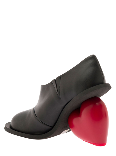 Shop Yume Yume Oversized Black Pumps With Sculpted Heel In Vegan Leather Woman