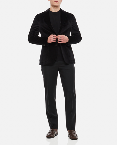 Shop Boglioli Single Breast Velvet K-jacket In Black