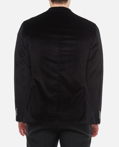 Shop Boglioli Single Breast Velvet K-jacket In Black