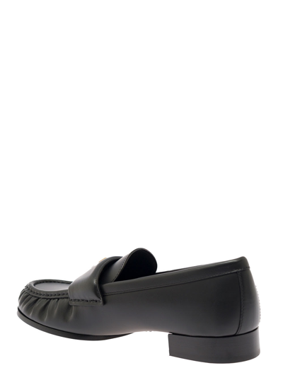 Shop Givenchy Black Loafers With Logo Detail In Smooth Leather Woman
