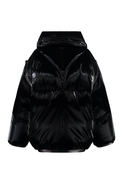 Tom Ford Glossy Nylon Down Jacket In Black