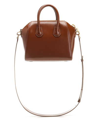 Shop Givenchy Mini Antigona Hand Or Shoulder Bag In Brown