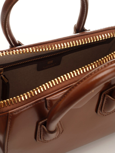 Shop Givenchy Mini Antigona Hand Or Shoulder Bag In Brown
