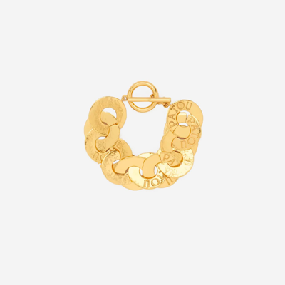 Shop Patou Brass Bracelet With Engraved Logo In Golden