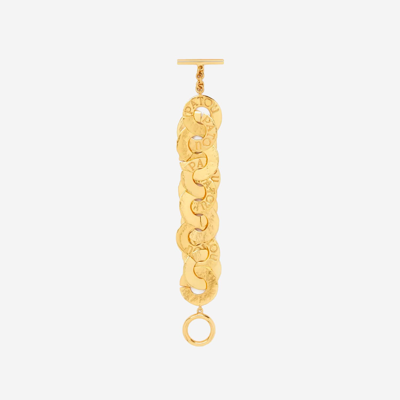 Shop Patou Brass Bracelet With Engraved Logo In Golden