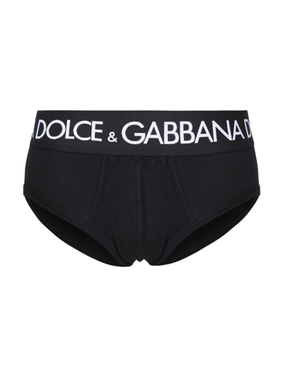 Shop Dolce & Gabbana Bi-pack Black Brando Briefs