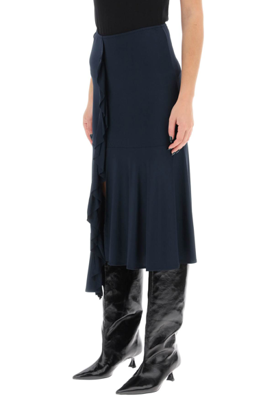 Shop Paloma Wool Gelly Asymmetric Jersey Skirt In Marino Oscuro (blue)