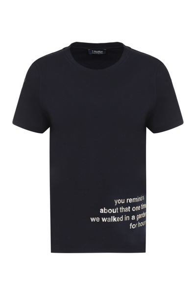 Shop 's Max Mara Aris Cotton Crew-neck T-shirt In Blue