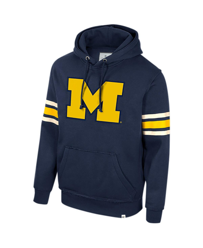 Colosseum Navy Michigan Wolverines Saluting Pullover Hoodie In Navy