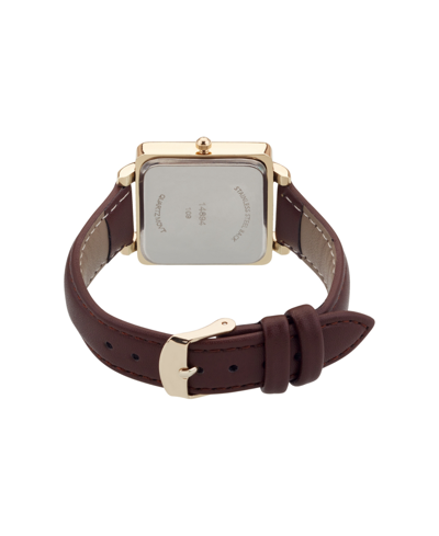 Shop American Exchange Women's Plain Analog Brown Polyurethane Leather Strap Watch 30mm In Silver,brown