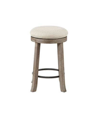 Ink+ivy 19.25" Oaktown Wide Wood Swivel Counter Stool In Cream,reclaimed Gray