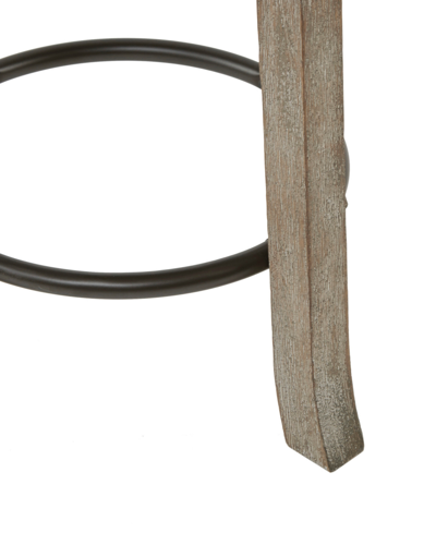 Ink+ivy 19.25" Oaktown Wide Wood Swivel Counter Stool In Cream,reclaimed Gray