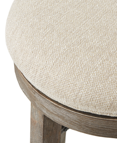 Ink+ivy 19.25" Oaktown Wide Wood Swivel Counter Stool In Cream,reclaimed Gray