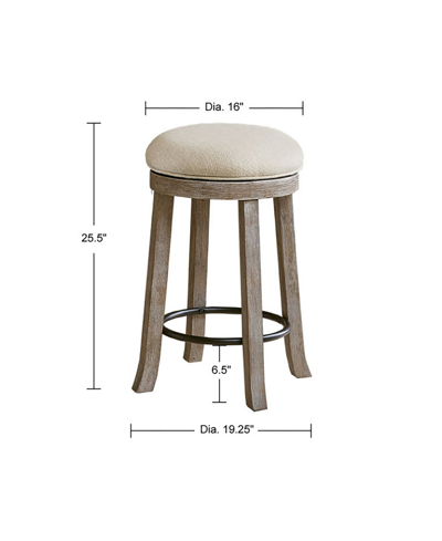Ink+ivy 19.25" Oaktown Wide Wood Swivel Counter Stool In Cream,reclaimed Gray