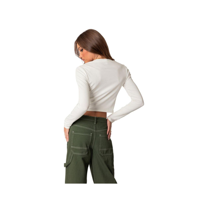 Shop Edikted Women's Phillipa Long Sleeve T Shirt In White