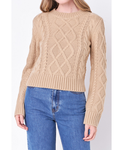 Shop English Factory Women's Cable-knit Sweater In Oatmeal