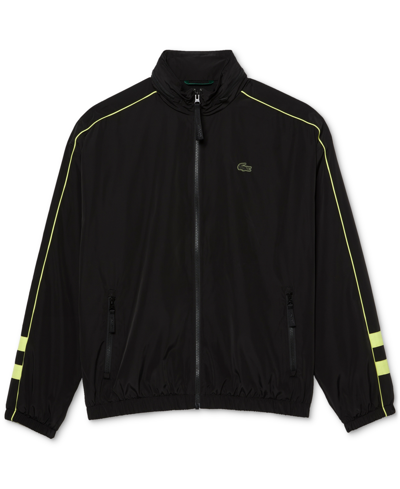 Shop Lacoste Men's Full-zip Colorblocked Jacket In Noir,limeira